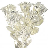 Silver Dipped Roses: Half Dozen 11"  Rose Bouquet