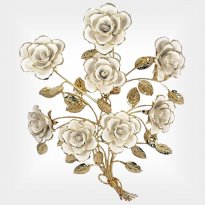 Gold Hanging Branch with 8 Capodimonte Porcelain Roses