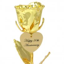 8" Personalized Real 24k Gold Rose