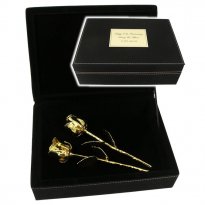 Two 8" 24k Gold Roses in 50th Anniversary Case