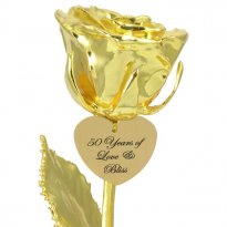 14" Personalized 24k Gold Plated Rose