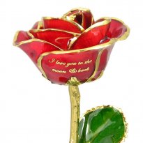 17" Personalized 24k Gold Trimmed Rose