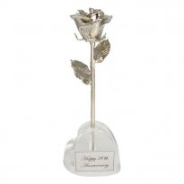 20th Anniversary Platinum Rose Gift and Heart Vase