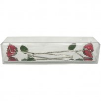 2 Platinum Trim Roses in 20th Anniversary Museum Case