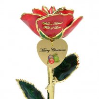 11" Personalized Christmas Love Rose with Heart Charm