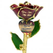 Personalized Christmas Rose Gift and Engraved Heart