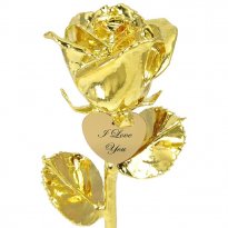 11" Dipped Rose and Personalized Engraved Heart