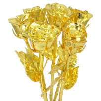 14" 24k Gold Dipped Roses: 6 Rose Bouquet