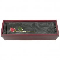 24k Gold Trimmed Rose in Rosewood Display Case