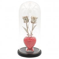 20th Anniversary Gift: 2 Real Enchanted Platinum Roses
