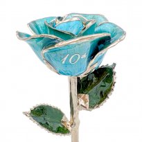 10th Anniversary Gift: Personalized Blue Rose