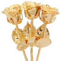 3 Past, Present, Future 8" 24k Gold Plated Roses