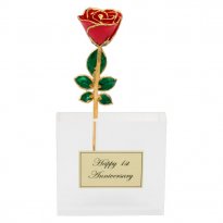 8" 24k Gold Rose in Anniversary Vase