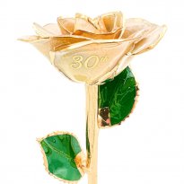 30th Anniversary Gift: Personalized Pearl White Rose