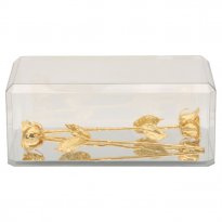 Two 14" 24k Gold Roses in 50th Anniversary Museum Case