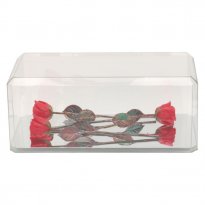 7th Anniversary Gift: 3 Copper Roses in Museum Case
