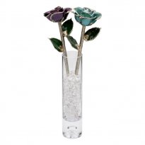 2 Preserved Birthstone Roses in Vase: Anniversary Gift