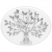 White Personalized Silver Family Tree Plaque 20th/25th Anniversary Gift
