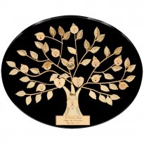 Personalized Anniversary Family Tree on Black Plaque