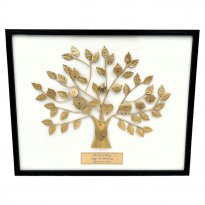 50th Anniversary Gift: Engraved Gold Family Tree Frame