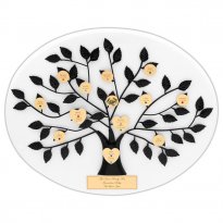 White Personalized Anniversary Family Tree Plaque with Black Tree