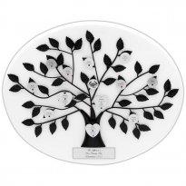 White Engraved Anniversary Family Tree Plaque with Silver Plate
