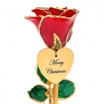 Personalized Christmas Gift: 8" Dipped Rose and Heart