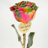 11" Personalized Love's on Fire 24k Gold Rose