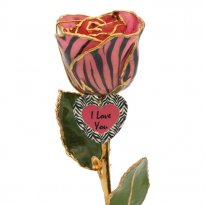11" Personalized 24k Gold Zebra Rose