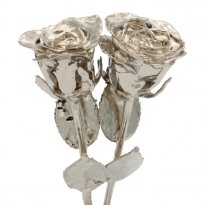 His and Her 8" Platinum Dipped Roses