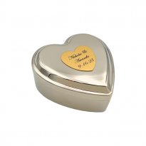Personalized Wedding Gift: Silver Heart Cherish Box