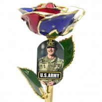 Military Logo and Photo on Gold Rose