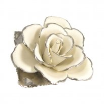 Capodimonte Porcelain Rose with Platinum Trim
