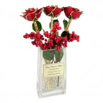 Past, Present, Future Christmas Roses in Personalized Vase