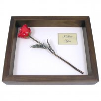 11" Copper Rose in 7th Anniversary Gift Shadow Box