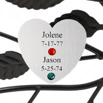 Engraved Family Tree Couples Silver Heart