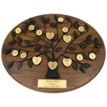 Personalized Family Tree Plaque with Gold Plate: Love Is A Rose