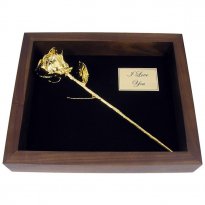 11" Gold Dipped Rose in Personalized Shadow Box