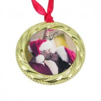 Gold or Silver Personalized Photo Christmas Ornament