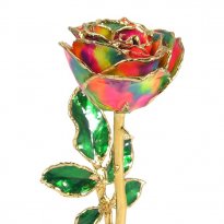 8" 24k Gold Rose: October Black Opal Birthday Rose Gift