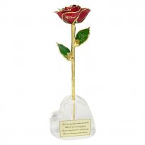 Personalized Mother's Day Rose in Heart Vase for Wife