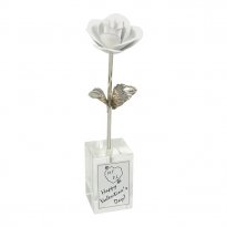 Natural Heirloom Rose in Personalized Vase