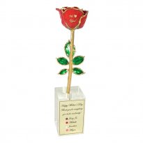 8" Personalized Mother's Day Family Rose Gift in Vase