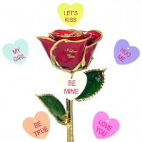 Valentine's Day I Love You Rose and Engraved Sweetheart