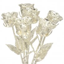 Silver Dipped Roses: Half Dozen 14" Rose Bouquet