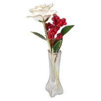 The White Christmas Rose in Eiffel Tower Vase