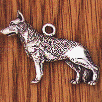 Sterling Silver Dog Charm: German Shepherd