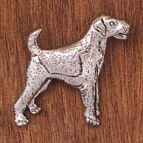 Sterling Silver Dog Pin: Airedale