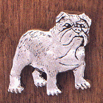 Sterling Silver Dog Pin: Bull Dog