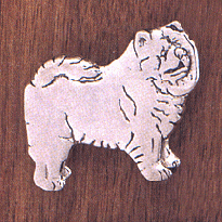 Sterling Silver Dog Pin: Chow Chow